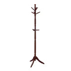 71.5" Swivel Coat Rack Cherry Wood - Ore International: Umbrella Storage, Spinning Top, Double Tier Hooks