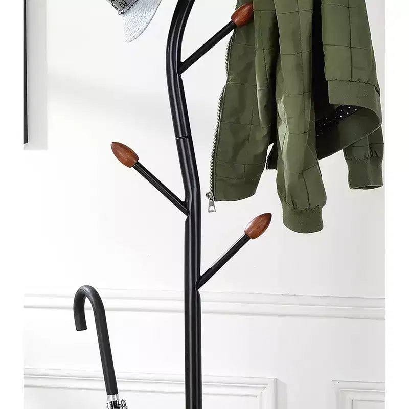 Appendiabiti da terra Billie con ganci in noce e portaombrelli da 193 cm - Ore International