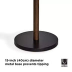 Appendiabiti a piantana Umbra Wood Pillar Nero/Noce: 8 ganci, autoportante, facile da montare, altezza 167 cm
