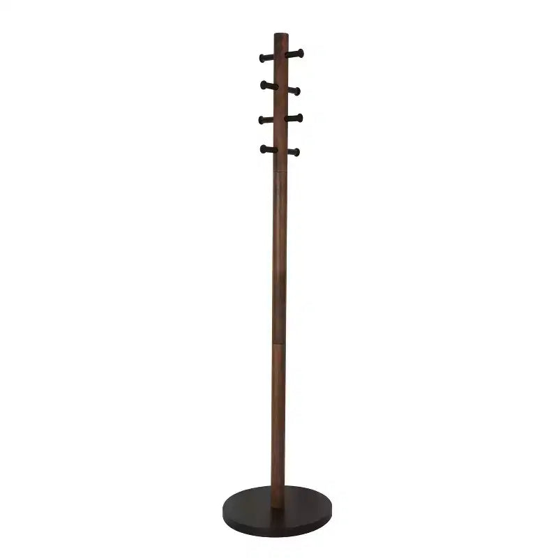 Appendiabiti a piantana Umbra Wood Pillar Nero/Noce: 8 ganci, autoportante, facile da montare, altezza 167 cm