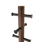 Appendiabiti a piantana Umbra Wood Pillar Nero/Noce: 8 ganci, autoportante, facile da montare, altezza 167 cm