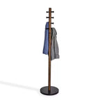 Appendiabiti a piantana Umbra Wood Pillar Nero/Noce: 8 ganci, autoportante, facile da montare, altezza 167 cm