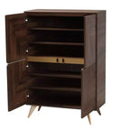 Scarpiera in Legno Graceland Noce/Oro - Baxton Studio: Design Mid-Century, 6 Ripiani, Organizza 18 Paia