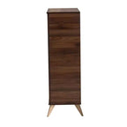 Scarpiera in Legno Graceland Noce/Oro - Baxton Studio: Design Mid-Century, 6 Ripiani, Organizza 18 Paia
