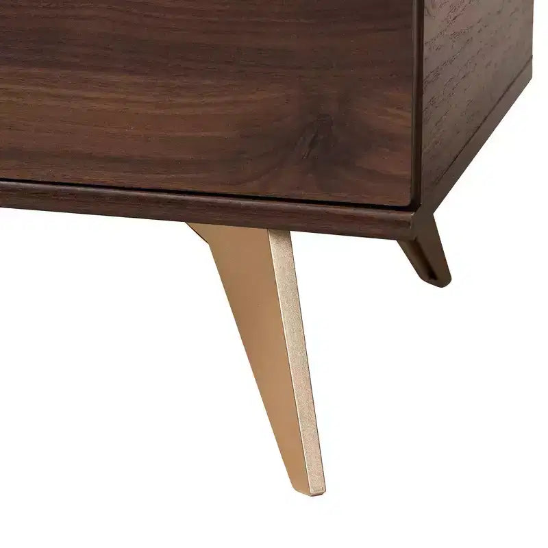 Scarpiera in Legno Graceland Noce/Oro - Baxton Studio: Design Mid-Century, 6 Ripiani, Organizza 18 Paia