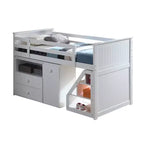 Acme Furniture Letto a soppalco 79" Wyatt Letto a soppalco e a castello Bianco: Matrimoniale, Struttura in legno, Non necessita di rete