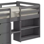 Letto a soppalco matrimoniale 77" Fabiana e letto a castello finitura grigia - Acme Furniture