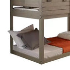 77"Letto a castello Darlene Loft e Letto a castello Rustic Gray - Acme Furniture: Legno massello di pino, sponde di protezione, scaletta, area giochi