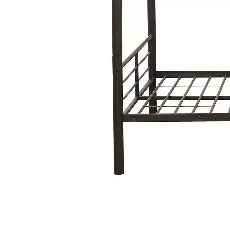 Acme Furniture 79" Letto a Castello Matrimoniale Bristol Loft e Letto a Castello Marrone Scuro: Telaio in Metallo, Nessuna Rete a Molle Necessaria