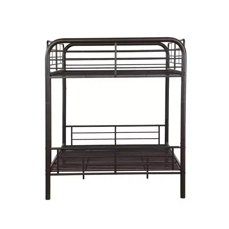 Acme Furniture 79" Letto a Castello Matrimoniale Bristol Loft e Letto a Castello Marrone Scuro: Telaio in Metallo, Nessuna Rete a Molle Necessaria