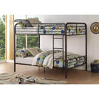 Acme Furniture 79" Letto a Castello Matrimoniale Bristol Loft e Letto a Castello Marrone Scuro: Telaio in Metallo, Nessuna Rete a Molle Necessaria