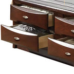 Letto matrimoniale "Queen" Irlanda 91" Espresso - Acme Furniture: Ferramenta in nichel spazzolato, Base contenitore, Rivestimento in microfibra