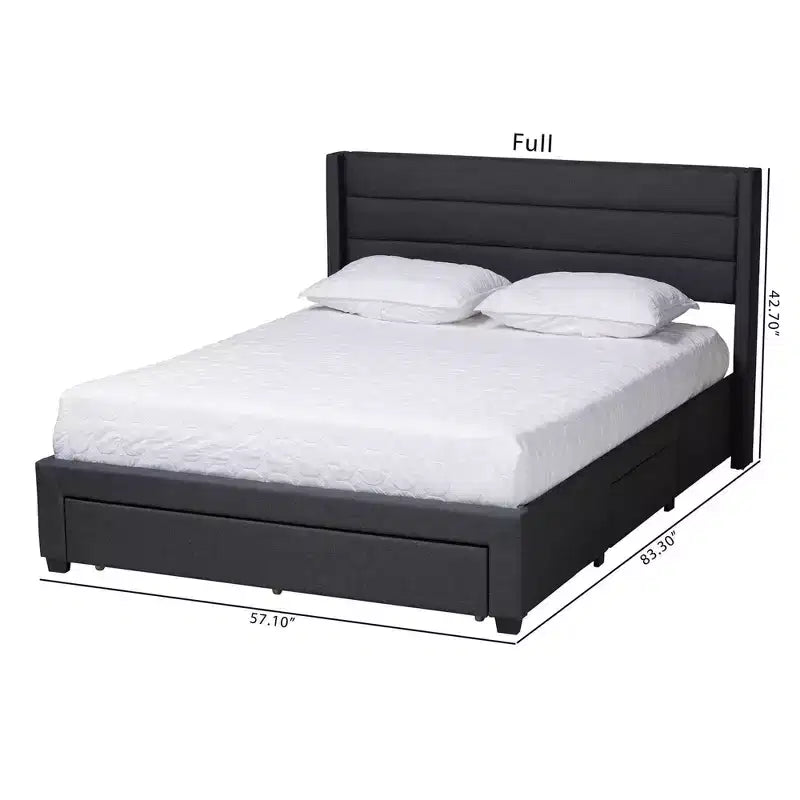Letto contenitore con cassetti Baxton Studio Braylon interamente in tessuto e legno, con piattaforma