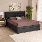 Letto contenitore con cassetti Baxton Studio Braylon interamente in tessuto e legno, con piattaforma