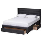 Letto contenitore con cassetti Baxton Studio Braylon interamente in tessuto e legno, con piattaforma
