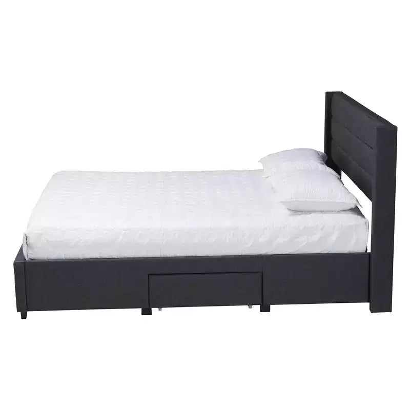 Letto contenitore con cassetti Baxton Studio Braylon interamente in tessuto e legno, con piattaforma