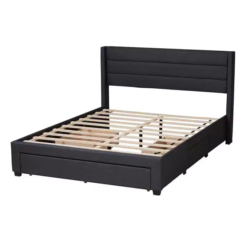 Letto contenitore con cassetti Baxton Studio Braylon interamente in tessuto e legno, con piattaforma