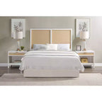 Testiera Comfort Pointe Queen/Full Bayport: Stile Costiero, Pioppo e MDF, Altezza Regolabile