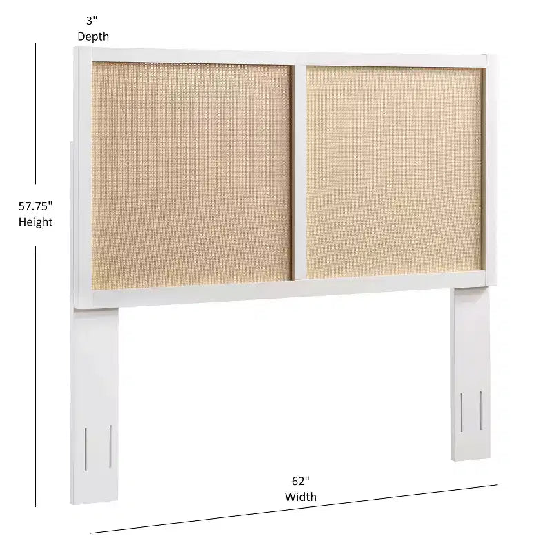 Testiera Comfort Pointe Queen/Full Bayport: Stile Costiero, Pioppo e MDF, Altezza Regolabile