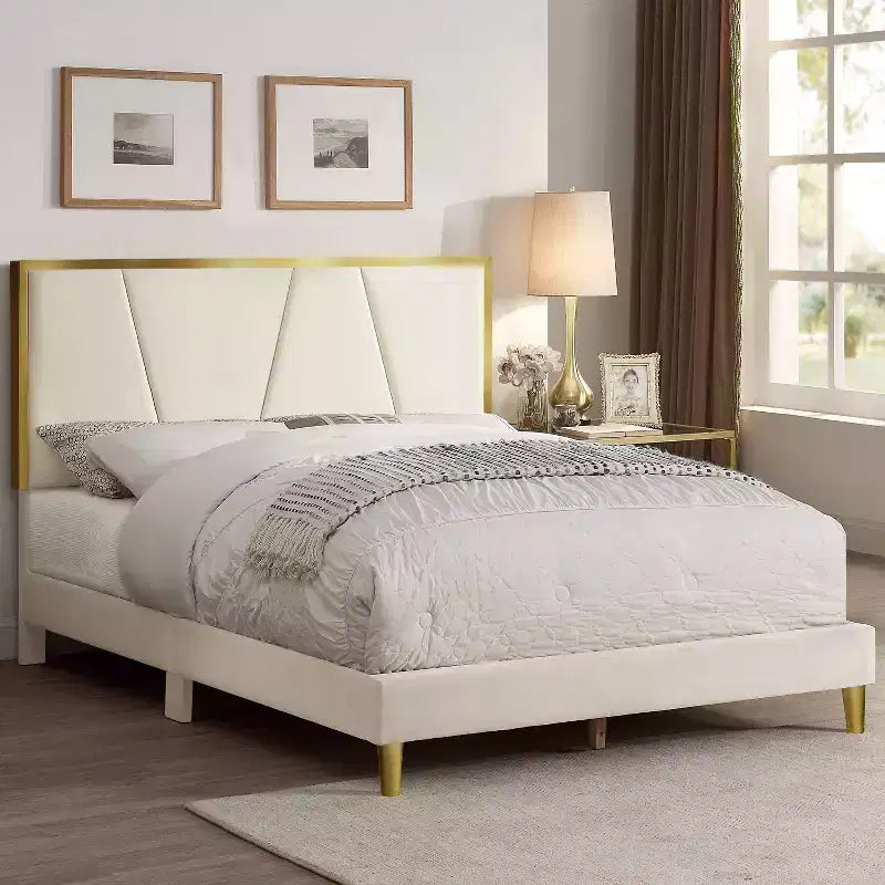 Letto completamente imbottito Kealoa Glam Beige - HOMES: Inside + Out