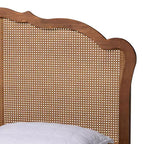 Baxton Studio Letto A Piattaforma Queen Aithan In Legno E Rattan Noce Marrone