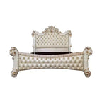 Letto matrimoniale Eastern King da 96" con finitura perla antica Vendome - Acme Furniture: Lussuosa testiera imbottita capitonné, similpelle, stile glamour