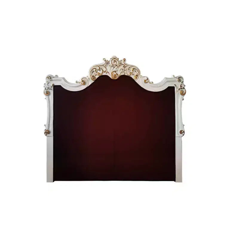 Letto matrimoniale Eastern King da 96" con finitura perla antica Vendome - Acme Furniture: Lussuosa testiera imbottita capitonné, similpelle, stile glamour