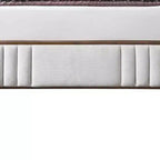 Letto matrimoniale "Eastern King" da 87,4" Kaleea in ciniglia grigio chiaro con finitura noce - Acme Furniture