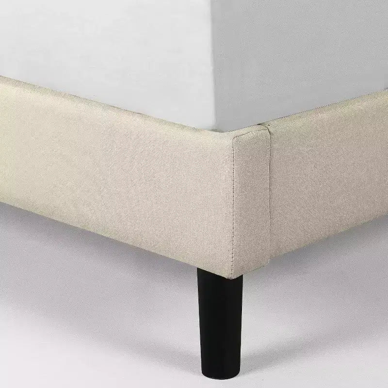 Zinus King Ibidun Letto con Piattaforma Imbottita Marrone Chiaro: Struttura in Acciaio, Nessuna Rete a Molle Necessaria, Facile Manutenzione