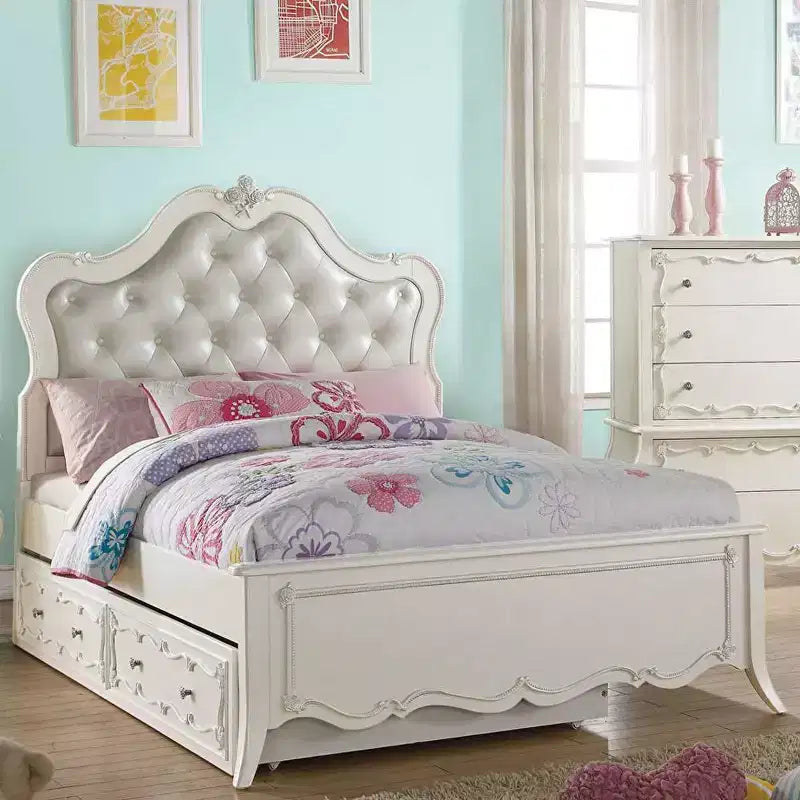 Edalene 87" Letto Completo e Bianco Perla - Acme Furniture