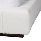 Baxton Studio Braylin Letto Imbottito in Tessuto Effetto Peluche con Piattaforma Queen Size Bianco