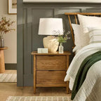 Comodino a 2 Cassetti in Legno e Rattan Quercia Invecchiata - Hearth & Hand™ con Magnolia
