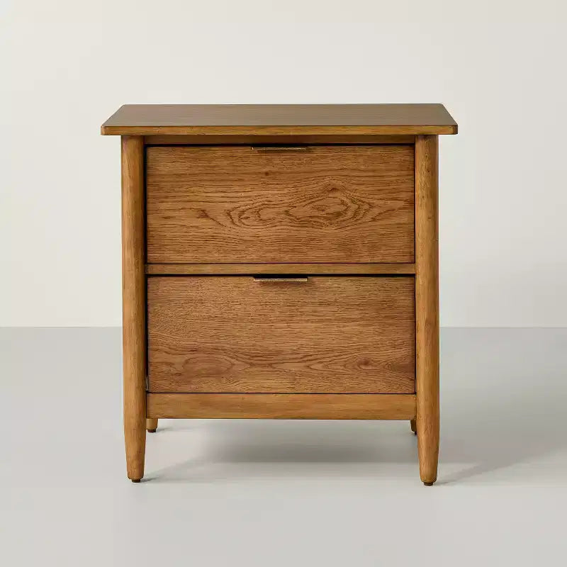 Comodino a 2 Cassetti in Legno e Rattan Quercia Invecchiata - Hearth & Hand™ con Magnolia