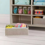 Martha Stewart Crafting Kids' Doppio contenitore aperto: Organizer per arti e mestieri in legno per bambini con contenitori in tessuto