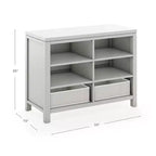Martha Stewart Crafting Kids' Doppio contenitore aperto: Organizer per arti e mestieri in legno per bambini con contenitori in tessuto