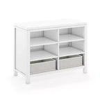 Martha Stewart Crafting Kids' Doppio contenitore aperto: Organizer per arti e mestieri in legno per bambini con contenitori in tessuto