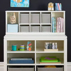 Martha Stewart Crafting Kids' Doppio contenitore aperto: Organizer per arti e mestieri in legno per bambini con contenitori in tessuto