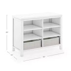 Martha Stewart Crafting Kids' Doppio contenitore aperto: Organizer per arti e mestieri in legno per bambini con contenitori in tessuto