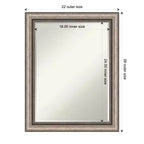 Specchio da parete per bagno Amanti Art Lyla Ornate Silver Petite Bevel 28.25 x 22.25 pollici