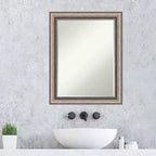 Specchio da parete per bagno Amanti Art Lyla Ornate Silver Petite Bevel 28.25 x 22.25 pollici
