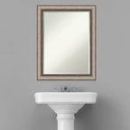 Specchio da parete per bagno Amanti Art Lyla Ornate Silver Petite Bevel 28.25 x 22.25 pollici