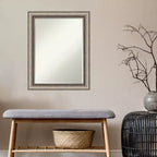 Specchio da parete per bagno Amanti Art Lyla Ornate Silver Petite Bevel 28.25 x 22.25 pollici