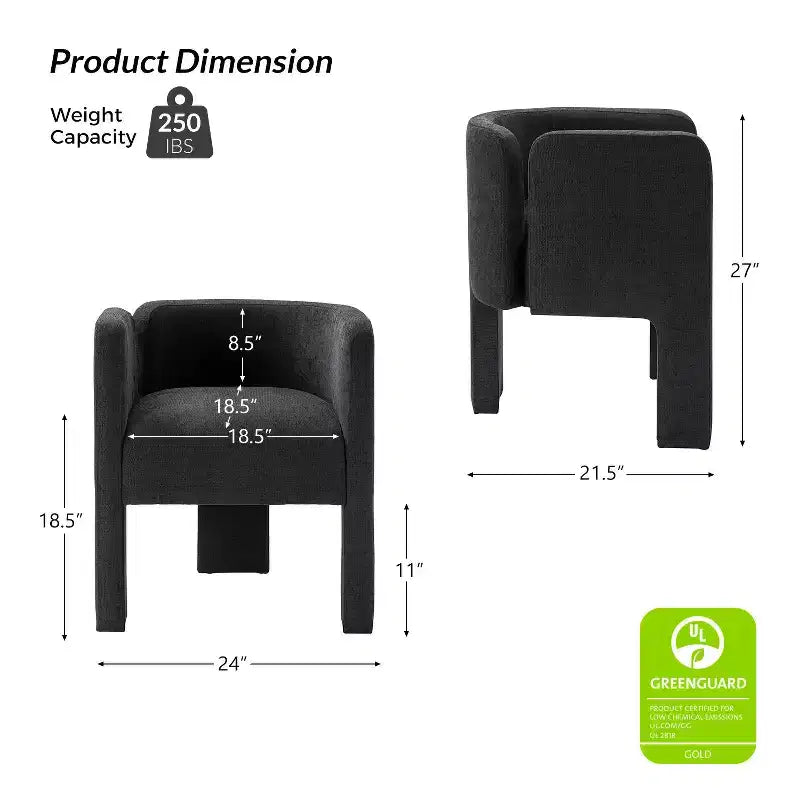 Sedia da pranzo Elias con design a tre gambe, set da 6 ART OF LIVING DESIGNS