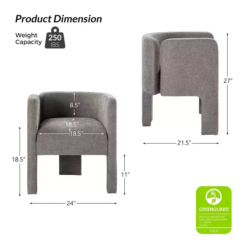 Sedia da pranzo Elias con design a tre gambe, set da 6 ART OF LIVING DESIGNS