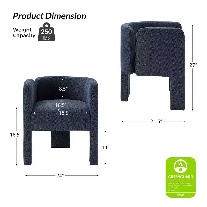 Sedia da pranzo Elias con design a tre gambe, set da 6 ART OF LIVING DESIGNS