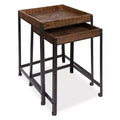 Kate and Laurel Marsh Square Wood Nesting Table, 2 Piece, Rustic Brown