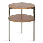 Kate and Laurel Lamaar Round Wood Side Table, 19x19x25, Natural and Silver