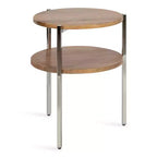 Tavolino rotondo in legno Kate e Laurel Lamaar, 19x19x25, naturale e argento