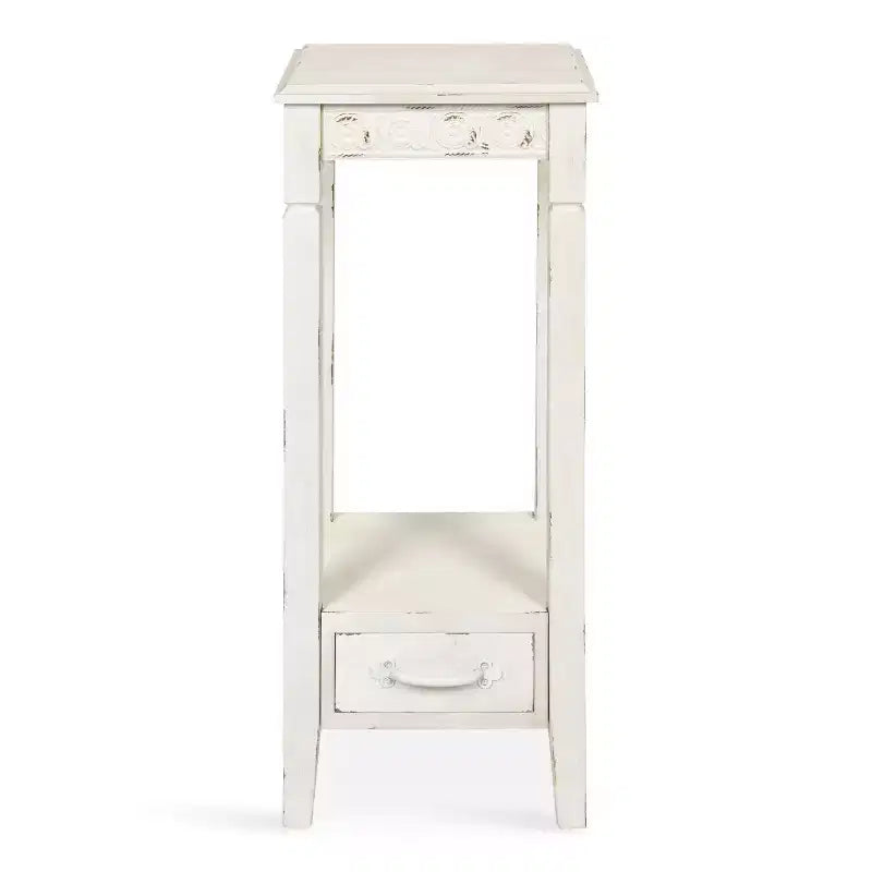 Tavolino da tè quadrato in legno Kate e Laurel Idabelle, 12x12x30, bianco