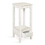 Tavolino da tè quadrato in legno Kate e Laurel Idabelle, 12x12x30, bianco